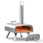 16" Wood Pellet Pizza Oven, Silver/Black