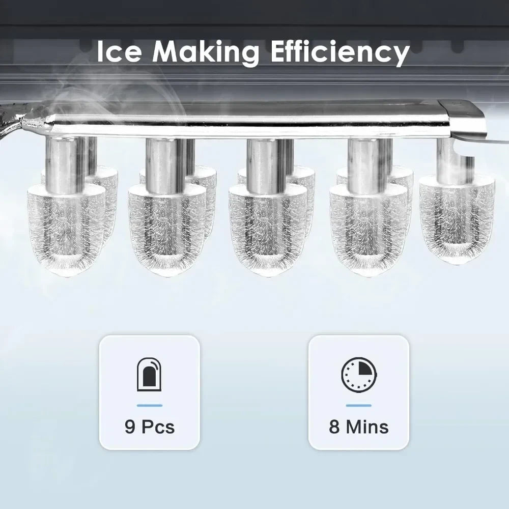 Effortless Ice Maker | Portable Countertop Ice Machine with Self-Cleaning Feature | Ideal for Home and Outdoor Use